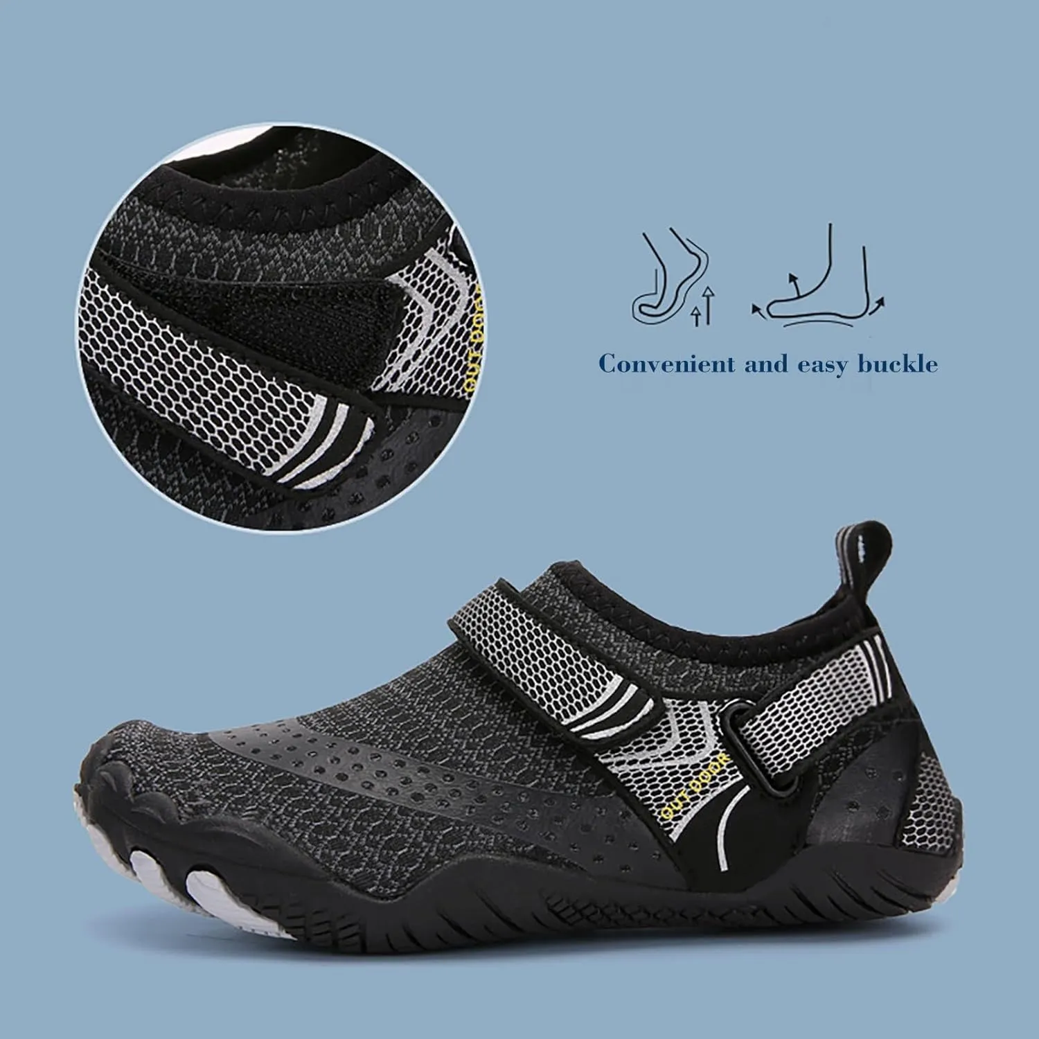 Adult Water Shoes Men Size 10.5 Slip on for Men Women Water Hiking Shoes for Women Non Slip Extra Wide Water Shoes Aqua Sports Outdoor Shoes Aqua Socks for Swim Beach Pool Surf Yoga