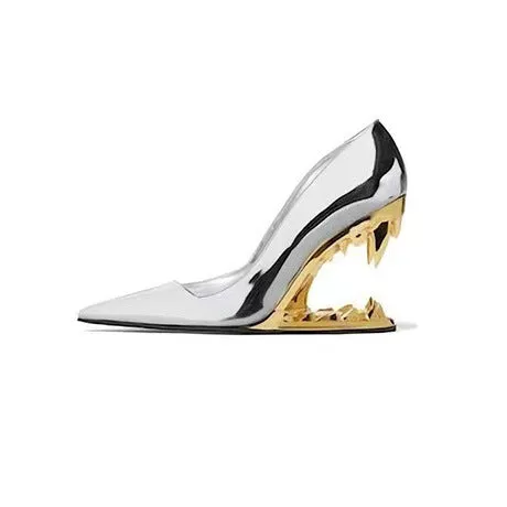 Baotou Metal-Toothed One-Step-In Fashion Statement Stylish Women's Shoes