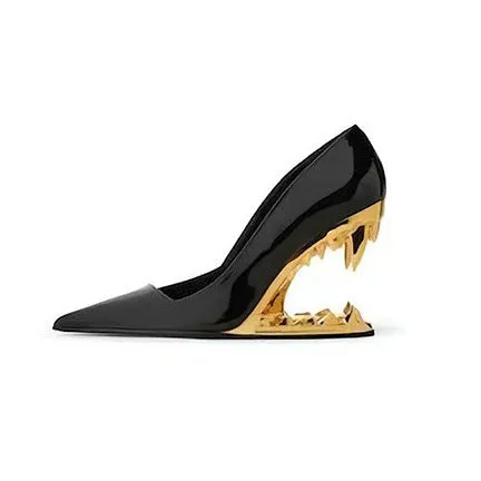 Baotou Metal-Toothed One-Step-In Fashion Statement Stylish Women's Shoes