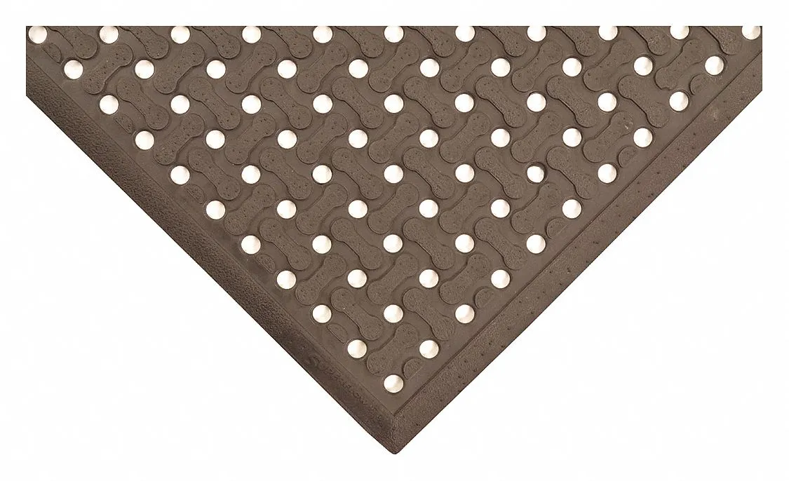 Condor Drainage Mat, 3 ft L, 24 in W, 5/8 in Thick, Rectangle, Black - 3LMD2