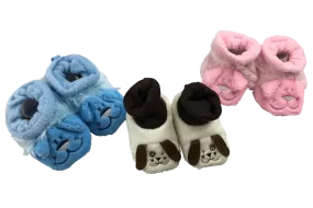 FLEECE BOOTEES W/HAPPY DOG FACE: B993