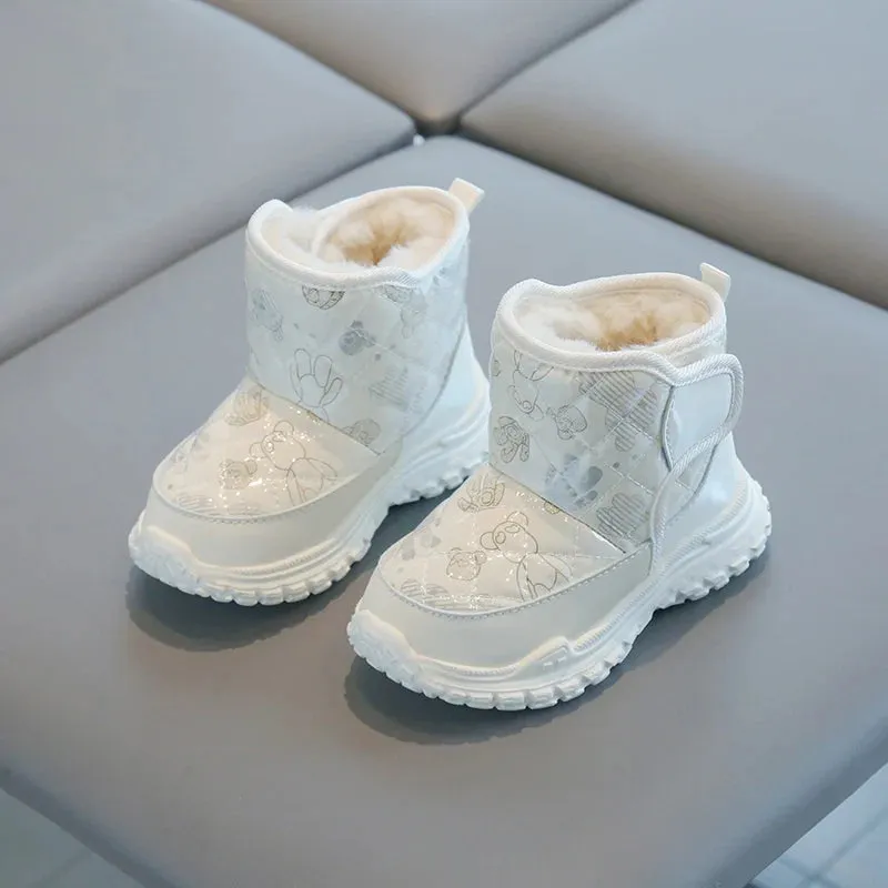 Girls Non-Slip Thick Bottom Warm Padded Snow Boots