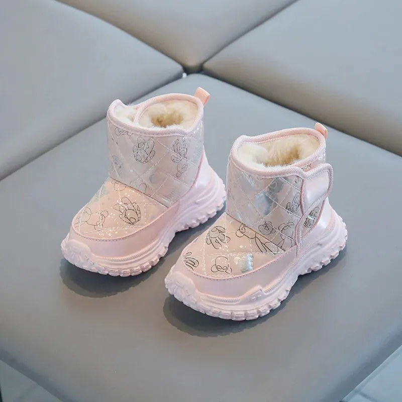 Girls Non-Slip Thick Bottom Warm Padded Snow Boots