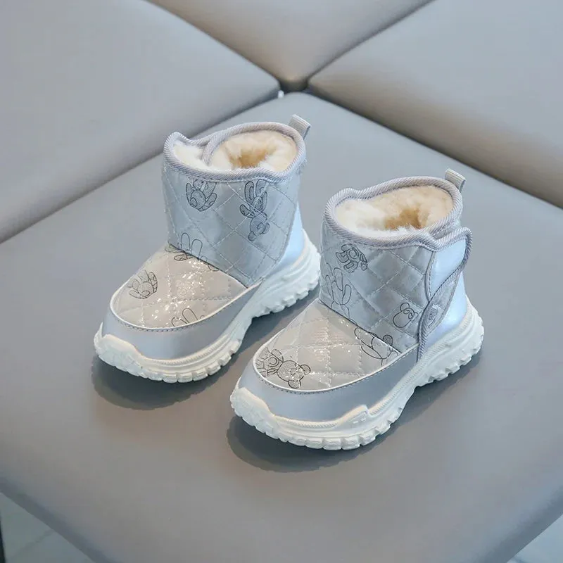 Girls Non-Slip Thick Bottom Warm Padded Snow Boots