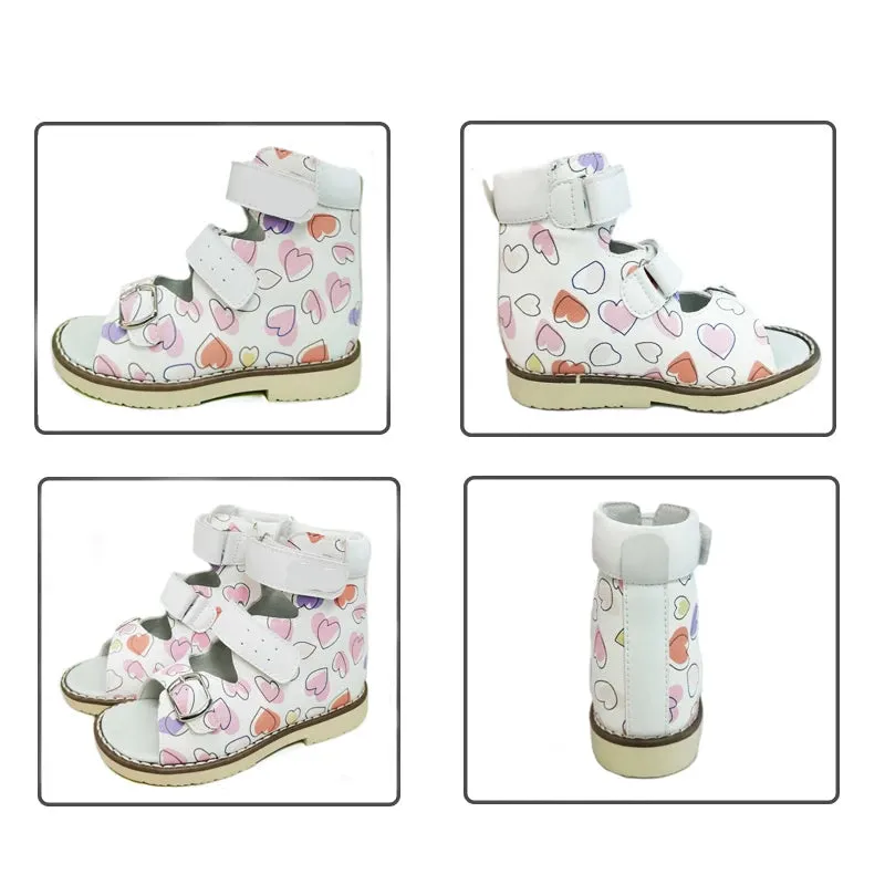 Graffiti Print Kids Girls Flatfoot Leather Shoes