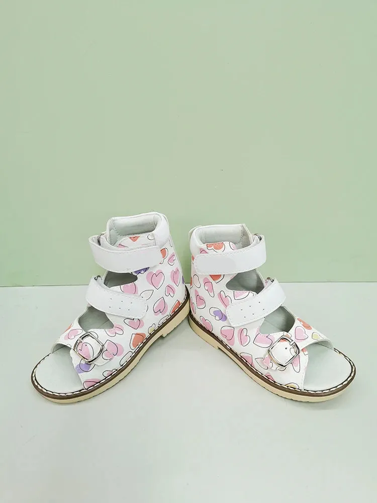 Graffiti Print Kids Girls Flatfoot Leather Shoes