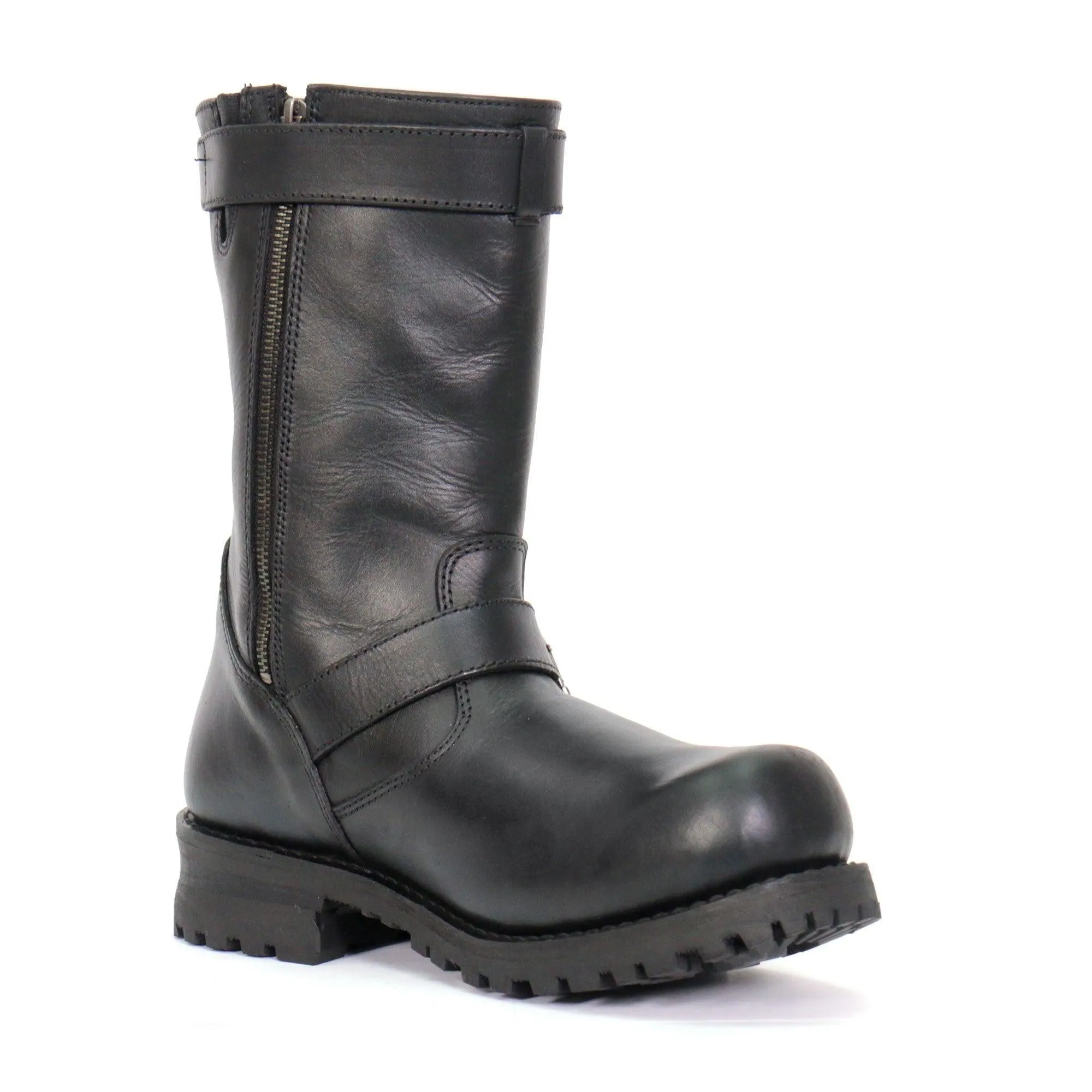 Hot Leathers Tall Harness Flag Skull Boot With Round Toe