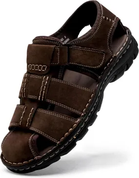 Jousen Men's Sandals Leather Open Toe Beach Sandal Outdoor Summer Sport Hiking Sandals
