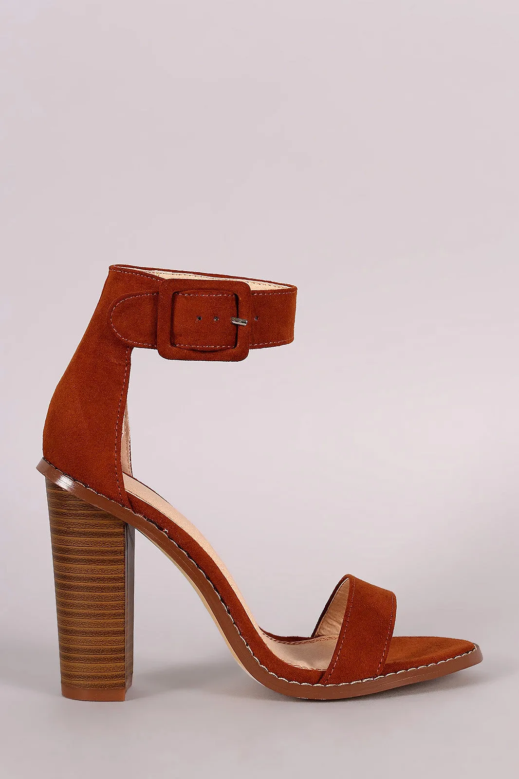 Liliana Suede Ankle Strap Chunky Heel