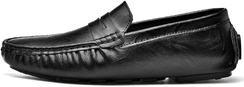 Mens Loafers Embossed Leather Penny Driving Loafers Moccasins Shoes Slip Resistant Lightweight Flexible Wedding Slip-on