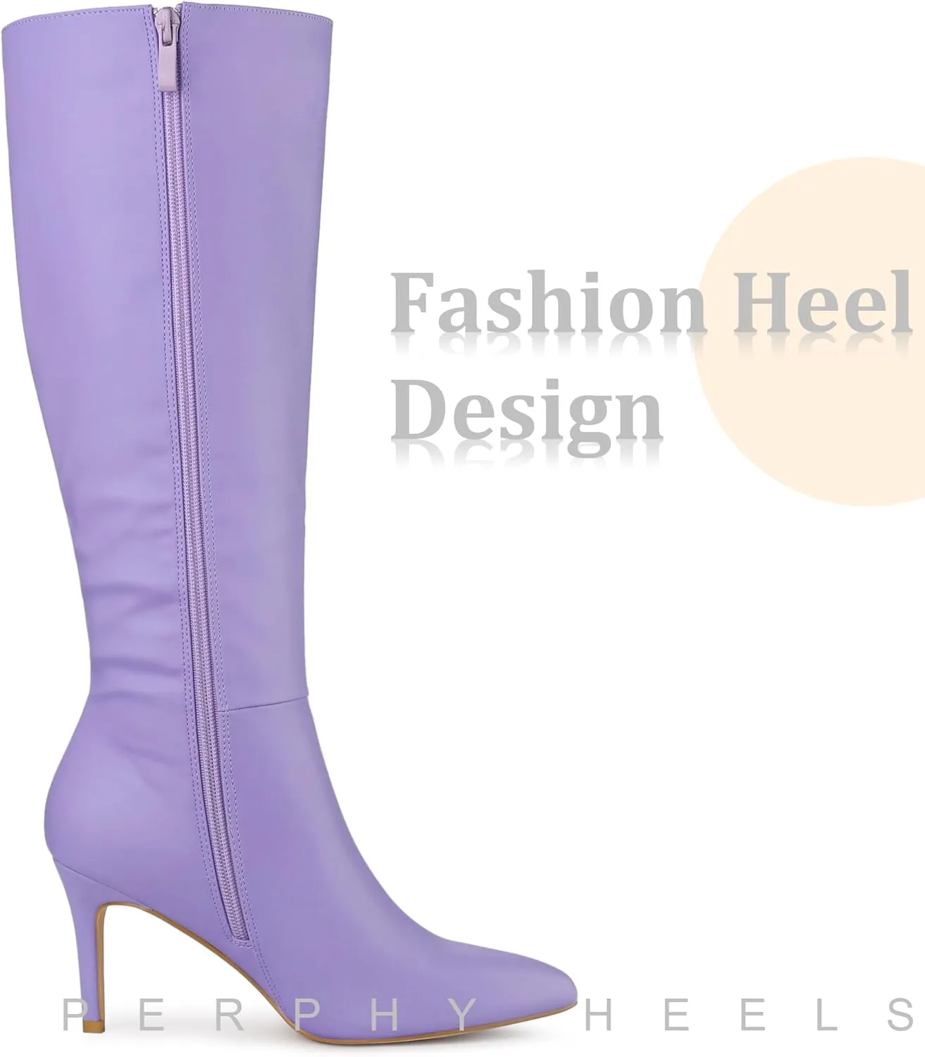 Perphy High Heels Pointed Toe Stiletto Heel Knee High Boots for Women
