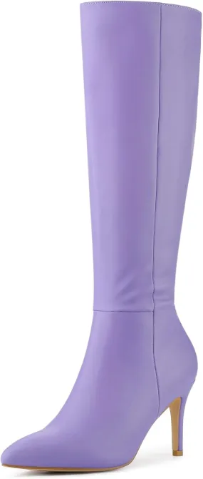 Perphy High Heels Pointed Toe Stiletto Heel Knee High Boots for Women