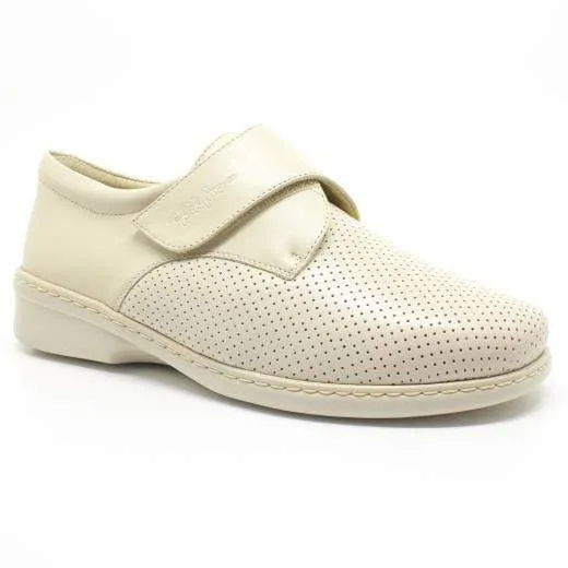 Portofino Women's Velcro Perforated Stretch Shoes- Sand