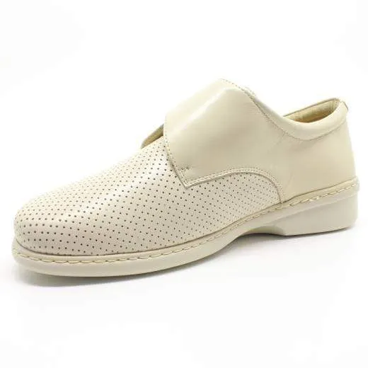Portofino Women's Velcro Perforated Stretch Shoes- Sand
