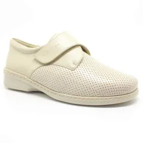 Portofino Women's Velcro Perforated Stretch Shoes- Sand