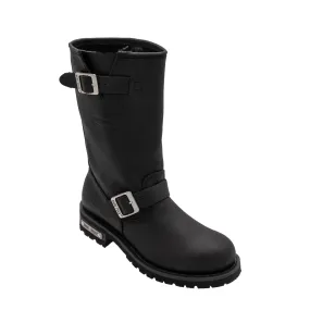 RideTecs Mens Black 13in Engineer Boot Full Grain Leather Motorcycle