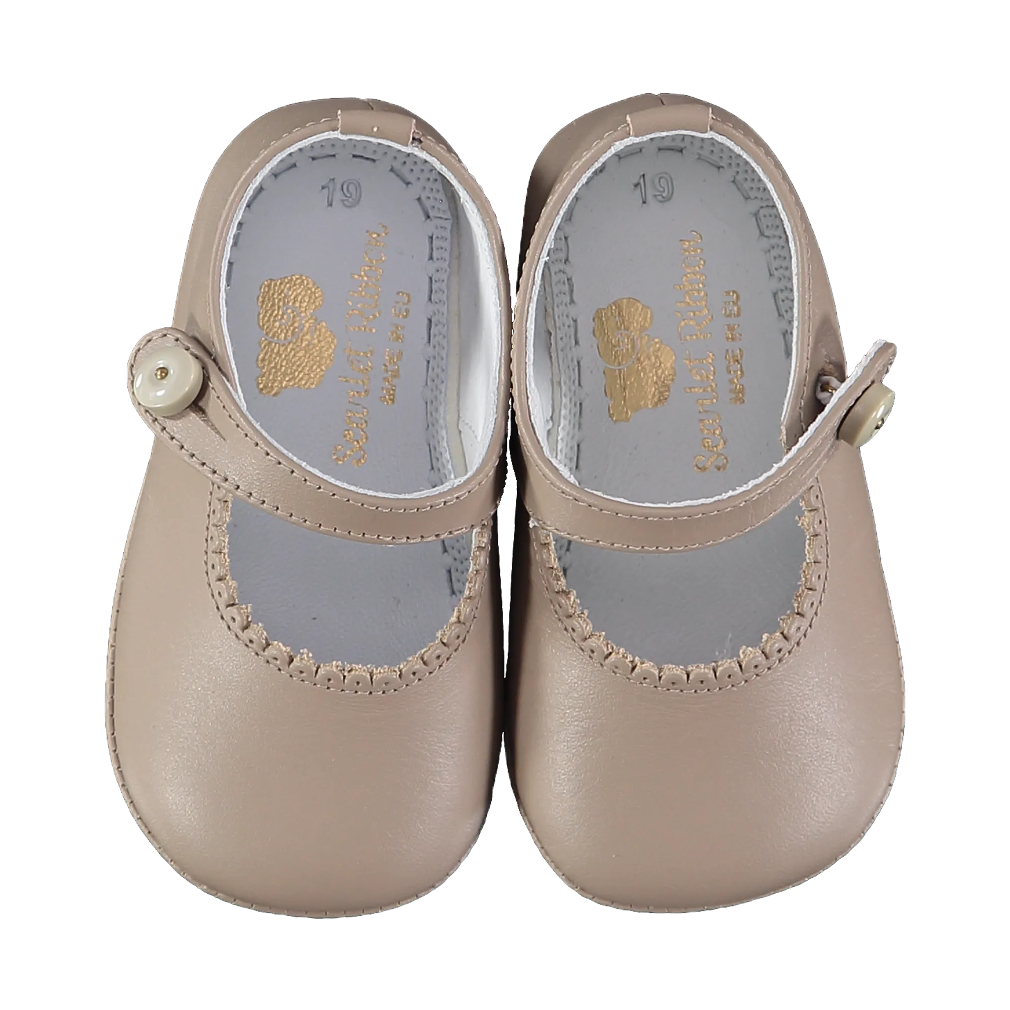 Soft Leather Baby 'Lucy' Shoes - Taupe