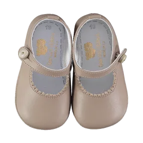 Soft Leather Baby 'Lucy' Shoes - Taupe