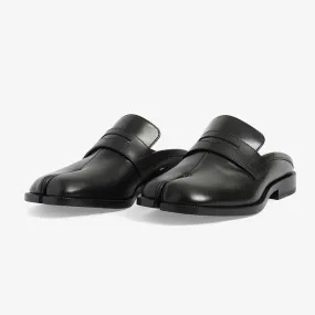 Stylish Black Leather Tabi Sandals
