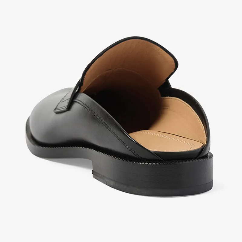 Stylish Black Leather Tabi Sandals