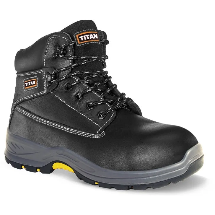 Titan - HOLTON Steel Toe Shoes - BLACK Leather