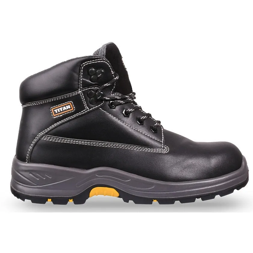 Titan - HOLTON Steel Toe Shoes - BLACK Leather