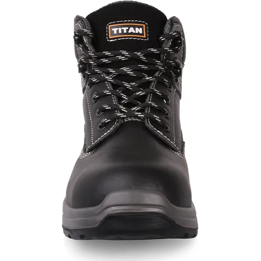 Titan - HOLTON Steel Toe Shoes - BLACK Leather