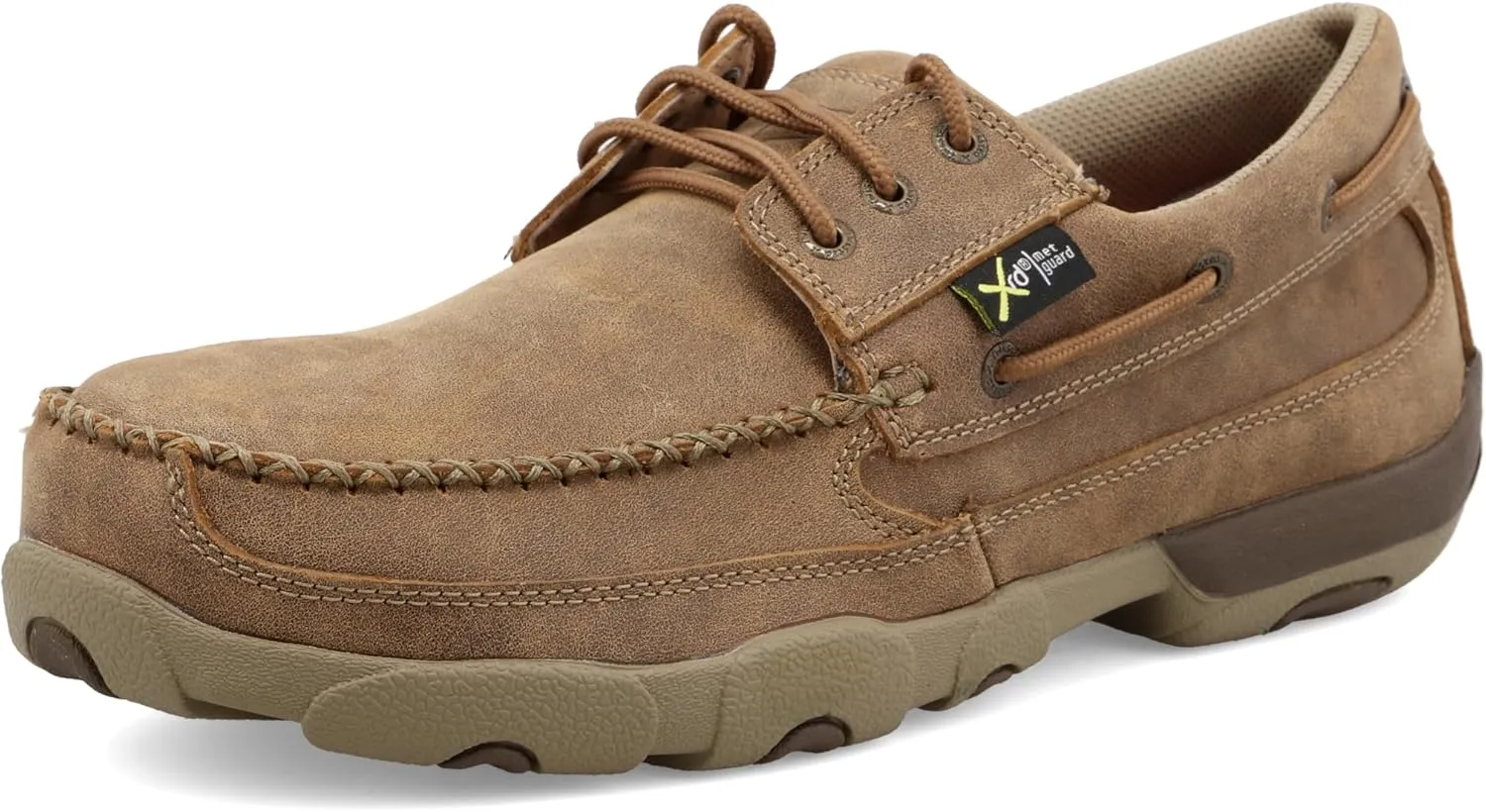 Twisted X Men's Work Boat Shoe Driving Moc, Moc Toe Steel Toe