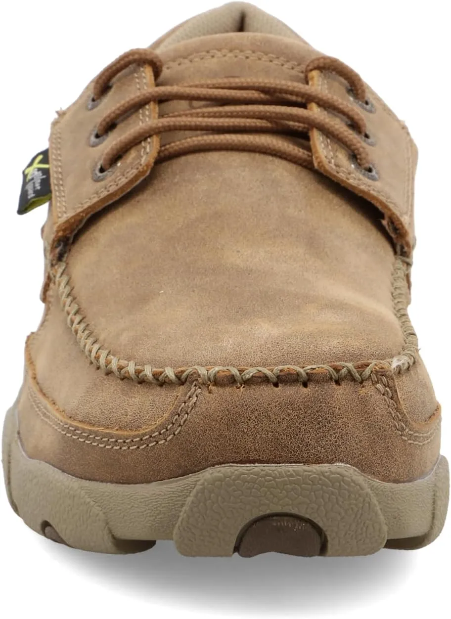 Twisted X Men's Work Boat Shoe Driving Moc, Moc Toe Steel Toe