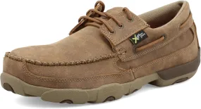 Twisted X Men's Work Boat Shoe Driving Moc, Moc Toe Steel Toe