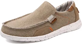 Veslexth Men's Casual Canvas Loafers Slip on Sneakers Deck Comfort Outdoor Fashion for Indoor Travel Walking Shoes