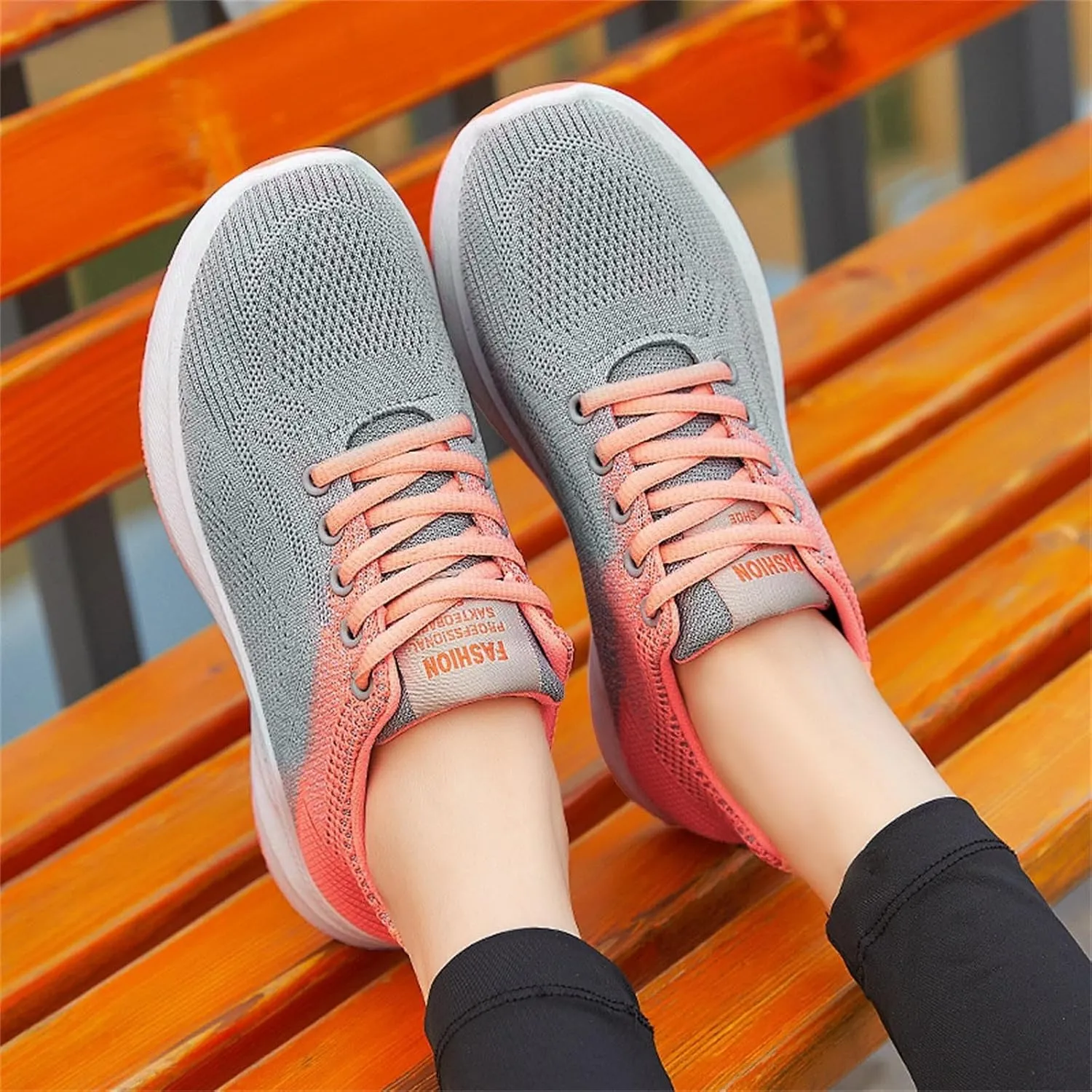 Walking Shoes Women Comfort Lace Up Lightweight Slip-Resistant Sneakers Breathable Mesh Trainers Casual Athletic Shoes