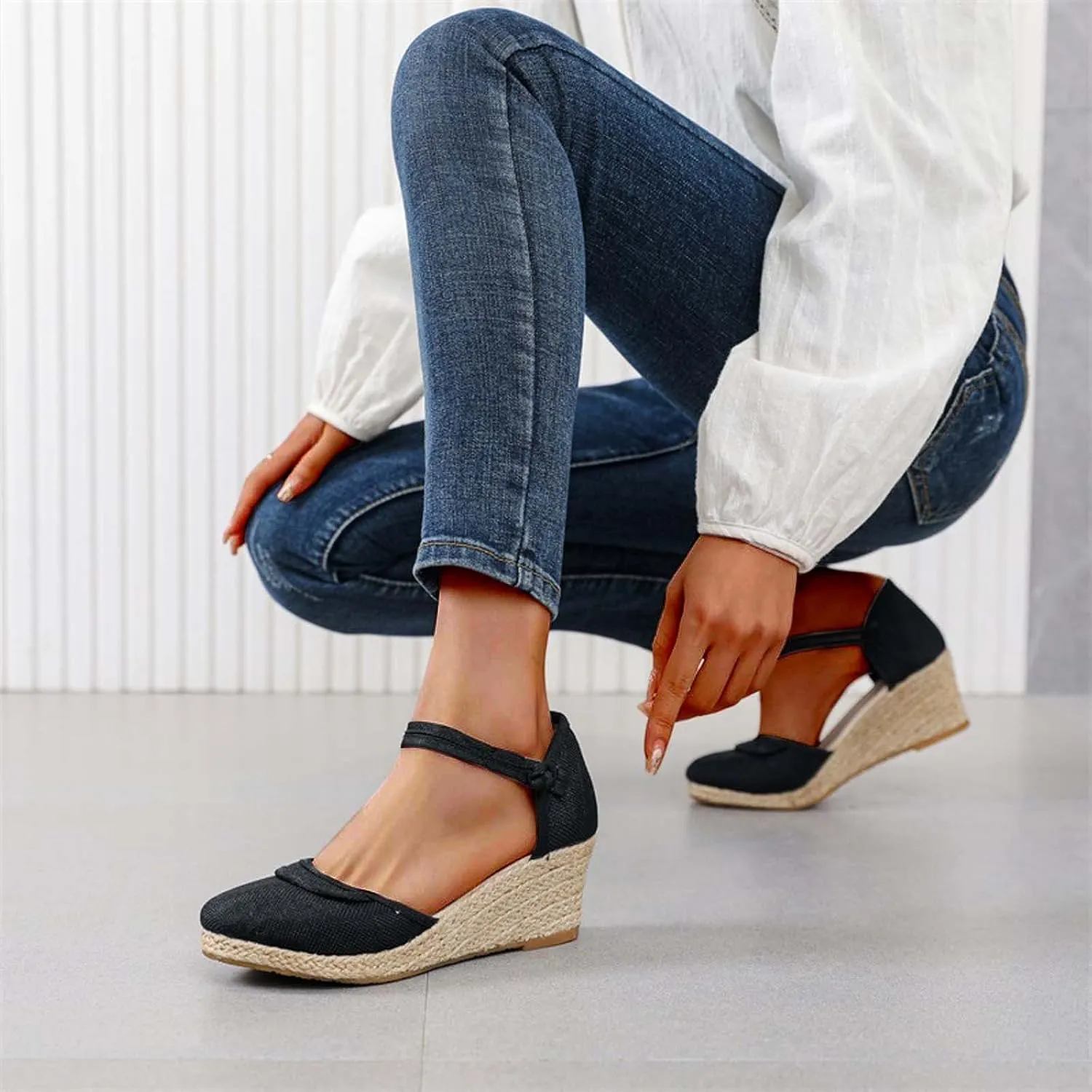 Women's Arch Support Orthopedic Sandals Lightweight Comfortable Wedge Casual Athletic Shoes for Walking Hiking