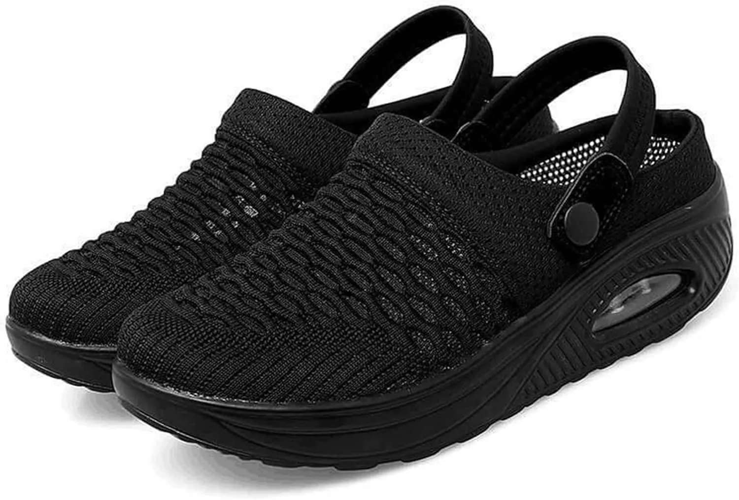 Women's Mesh Garden Shoes with Air Cushion Support to Reduce Back and Knee Pressure Breathable Lightweight Slippers Closed Toe Walking Slides Open Back Mule Clogs Comfort Outdoor Slip-on Shoe